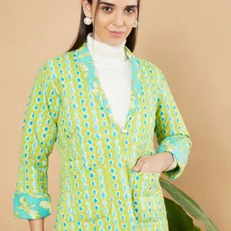 KALINI Printed Long Sleeve Single Breasted Blazers-image-37