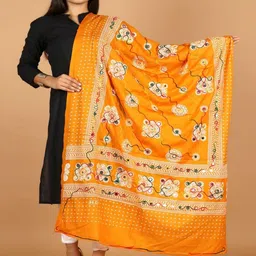 RajeRaj Women Cotton Blend Embroidered Dupatta-picture-37