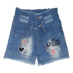Miss & Chief Girls Washed Slim Fit High-Rise Denim Denim Shorts-image-25