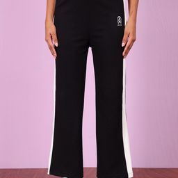 Zicada Women Colourblocked Striped Loose Fit Trousers-image-89