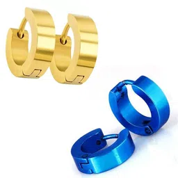 shobhram Set Of 2 Metal Circular Hoop Earrings-1
