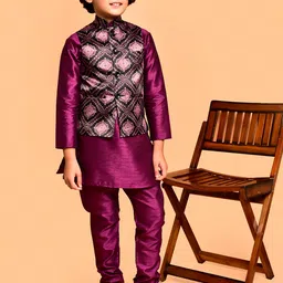 PRINTCULTR Boys Ethnic Motifs Printed Regular Kurta with Pyjamas-12