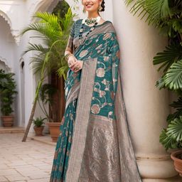 Anouk Floral Woven Design Chanderi Saree-70