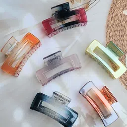 DIVASTRI Set Of 6 Multicoloured Plastic Claw Clip-picture-32