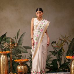 Silk Land Floral Zari Silk Blend Saree-38