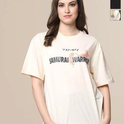 Mast & Harbour Pack Of 3 Typography Printed Round Neck Cotton Oversized T-shirt-image-67
