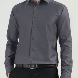 Eton Men Slim Fit Spread Collar Solid Cotton Formal Shirt-image-70