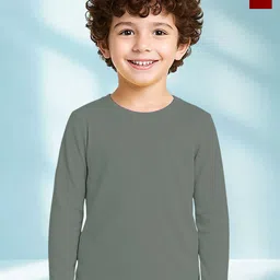 Friskers Kids Pack of 2-Boys Solid Round Neck Pure Cotton T-shirts-picture-5