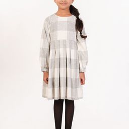 Nature Nook Kids Girls Checked Cotton A-Line Dress-image-90