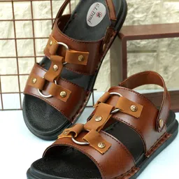 G L Trend Tan Leather Sandals-picture-26