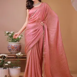 Sanwariya Silk Solid Beads and Stones Silk Blend Saree-picture-9