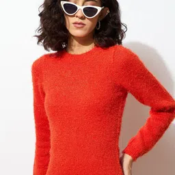 SASSAFRAS Women Woollen Pullover with Fuzzy Detail-image-87