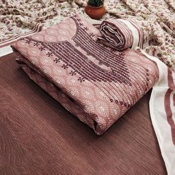SHADOW & SAINING Printed Pure Cotton Unstitched Dress Material-image-60
