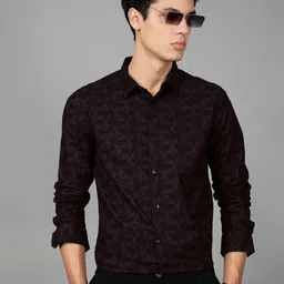 British Club Smart Slim Fit Floral Printed Cotton Casual Shirt-picture-41
