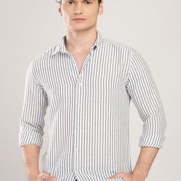 THE BEETEL HOUSE Men Linen Like Lining Regular Slim Fit Casual Shirt-image-8