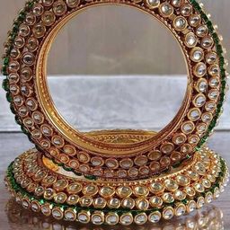 DENICRAAS Set Of 2 Kundan Studded Bangles-53