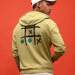 glitchez Conversational Canvas Printed Hooded Oversized Sweatshirt-image-9