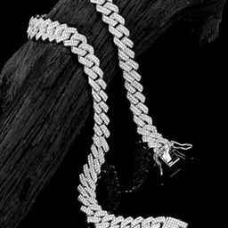 Adoxy Unisex Silver-Plated Cubic Zirconia Studded Chain-image-75
