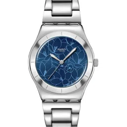 Swatch Women Printed Dial & Stainless Steel Bracelet Style Straps Analogue Watch YLS235G-image-80