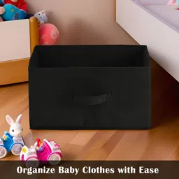 Aura Black Set of 3 Regular Foldable & Multipurpose Wardrobe Storage box Drawer Organiser image 4