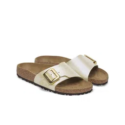 Birkenstock Women Leather Buckle One Strap Flats-image-68