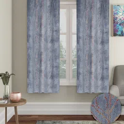 Myntra Elegant Homes Grey & Gold-Toned 2 Pieces Velvet Self Design Window-17