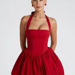 Bee Boe Women Halter Elegance Red Mini Dress-image-76
