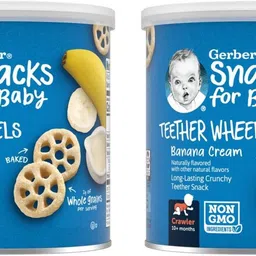 gerber Snacks for Baby, Teether Wheels for Crawler - Banana Cream Pack of 2 Baby Snacks 100 g-picture-10