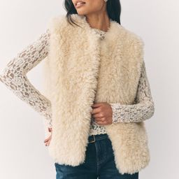 NEXT Faux Fur Trim Collarless Front-Open Gilet Jacket-picture-46