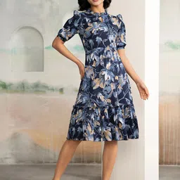 DressBerry Floral Printed Fit & Flare Dress-image-83