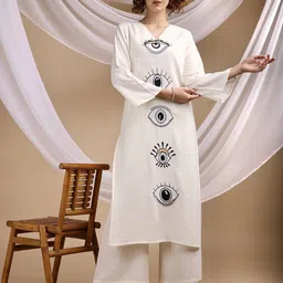 Tikhi Imli Evil Eye Embroidered Tunic With Palazzos Co-Ords-image-78