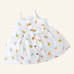 Honcho Baby Girls Conversational Print Organic Cotton Fit & Flare Dress-image-59
