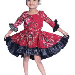 Wish little Girls Floral Gathered Tiered A-Line Dress-image-28