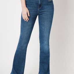 Kraus Jeans Women Flared High-Rise Light Fade Jeans-image-100