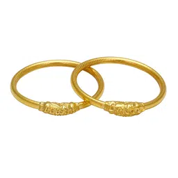 MEMOIR Unisex Kids 2 Brass Antique Gold-Plated Kada Bracelet-picture-19