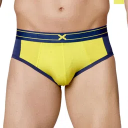 FRENCHIE Pack Of 12 Color blocked Basic Briefs FR-MI-BF-GROVE-1X5-LPYLW-S-PO2-image-69