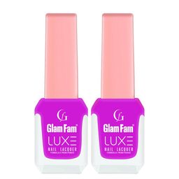 GlamFam Set Of 2 Glossy Finish Luxe Nail Lacquer - 12 ml Each - Pink Punch 18-17