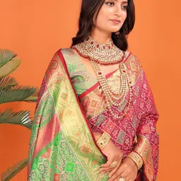 jayant creation Red Silk Blend Patola Sarees-picture-34