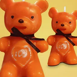 PEEPALCOMM Orange & Black 2 pieces Pillar Candle-42