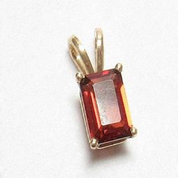GenZcomplex Unisex Gold-Plated Garnet Stones Studded Square Shaped Pendant-18