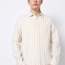 GAP Full Sleeve Spread Collar Slim Fit Striped Oxford Cotton Shirt-picture-19