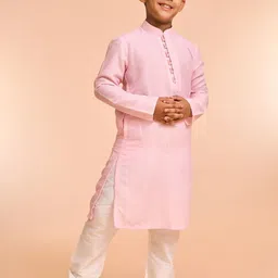 Manyavar Boys Floral Embroidered Kurta with Pyjama & Nehru Jacket-image-70
