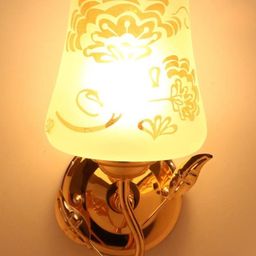 Somil Premium Designer Glass Wall / Night Lamp Elegant & Stylish Dcor Accent for Modern Interiors, color- White, Gold, Size:- 23 X 21 X 32 CM-image-64