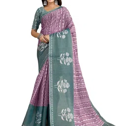 SUVIKAS CREATION Ethnic Motifs Printed Saree With Blouse Piece-35