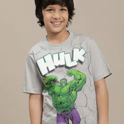 Kids Ville Boys Hulk Graphic Printed Round Neck Cotton T-shirt-image-37