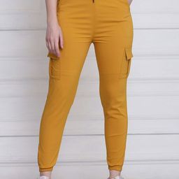 QIOA Women Relaxed High-Rise Wrinkle Free Joggers Trousers-image-49