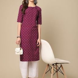 7Threads Women Pack Of 6 Ethnic Motifs Printed Crepe Straight Knee Length Kurta-image-62