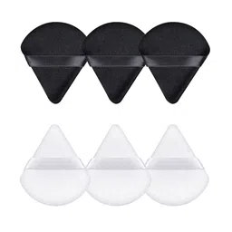 Gleva Set Of 6 Triangle Soft Makeup Puff - Black - White-23