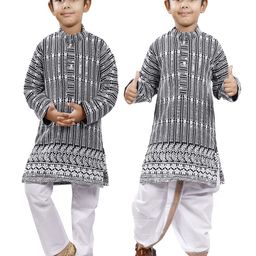 BAESD Boys Selection Of 2 Floral Embroidered Regular Thread Work Kurta with Dhoti Pants-43