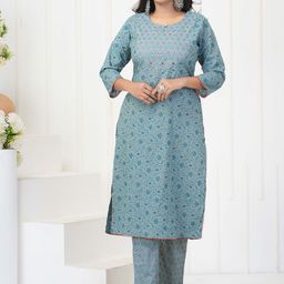 Kamayra Ethnic Motifs Printed Straight Kurta with Trousers-picture-39